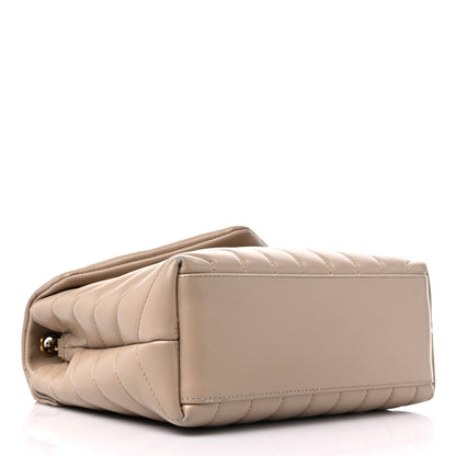 Saint Laurent Calfskin Y Quilted Monogram Small Loulou Chain Satchel Dark Beige 4 of 16