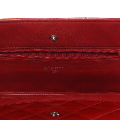 Chanel Patent Quilted Wallet On Chain WOC Red 15 of 19
