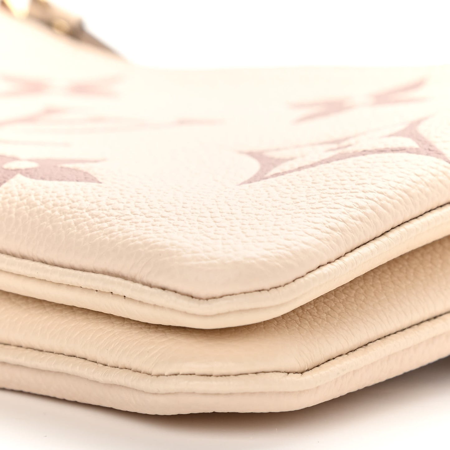 Empreinte Monogram Giant Double Zip Pochette Creme Bois De Rose