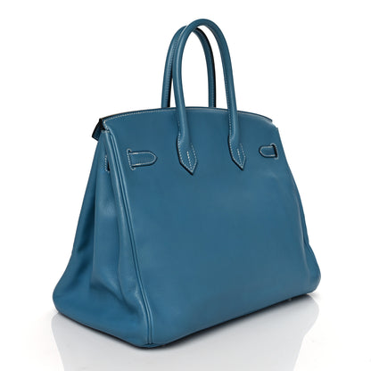 Hermes Swift Birkin 35 Blue Jean 2 of 16