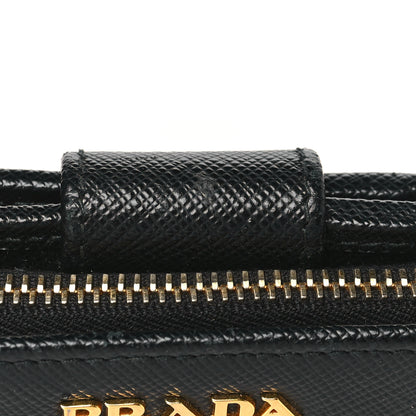 Prada Saffiano Metal Compact Wallet Black Ibisco 10 of 10