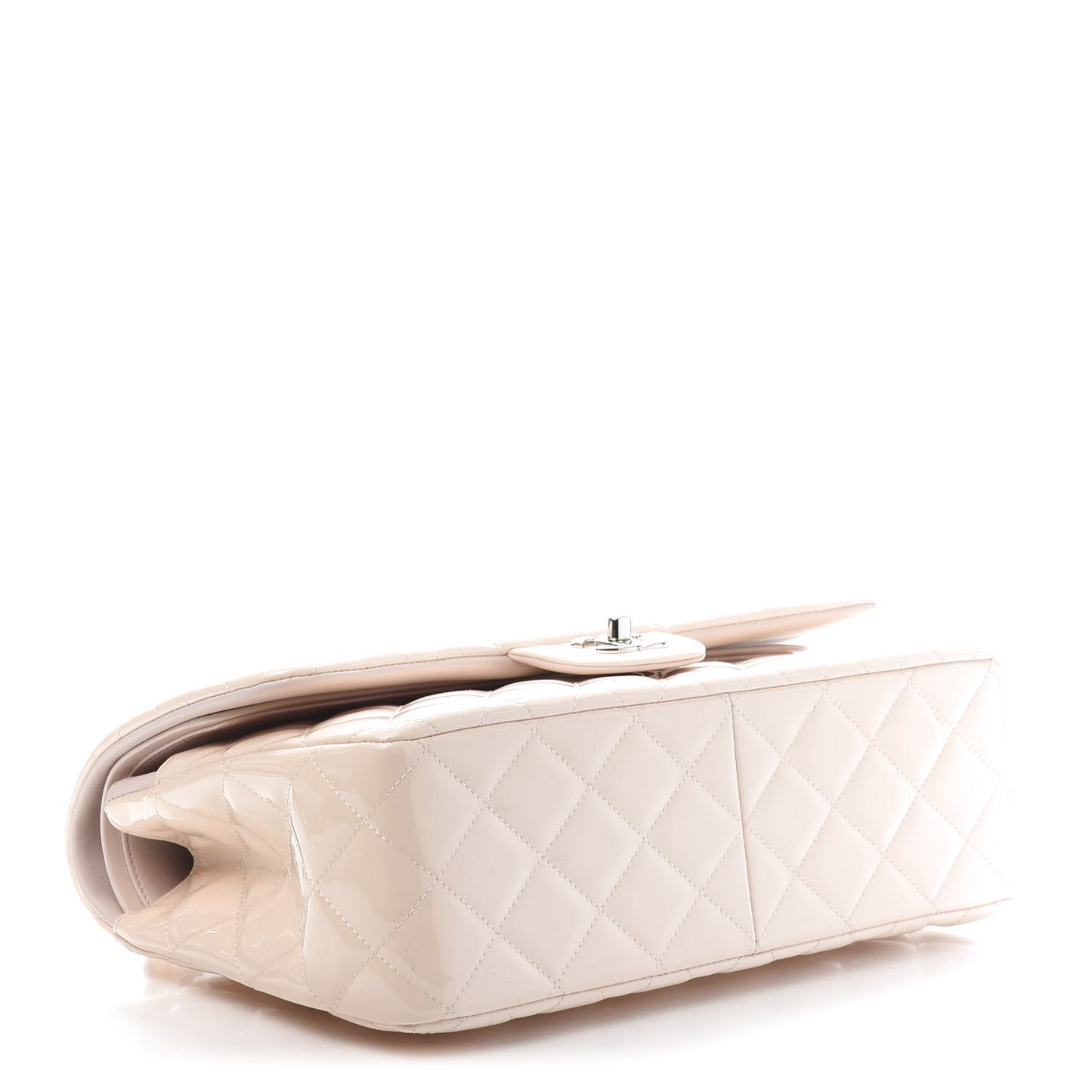 Patent Quilted Jumbo Double Flap Light Pink