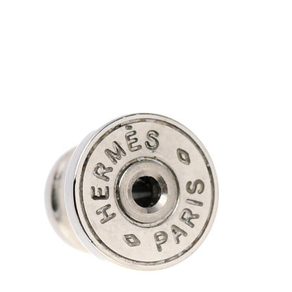 Hermes Swift Lacquered Palladium Small Medor Gaine Earrings Gold 4 of 5