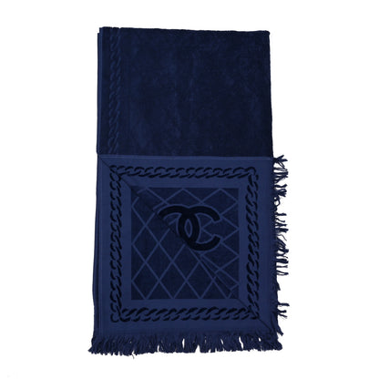 Chanel Terry Cotton CC Beach Towel Blue 2 of 4