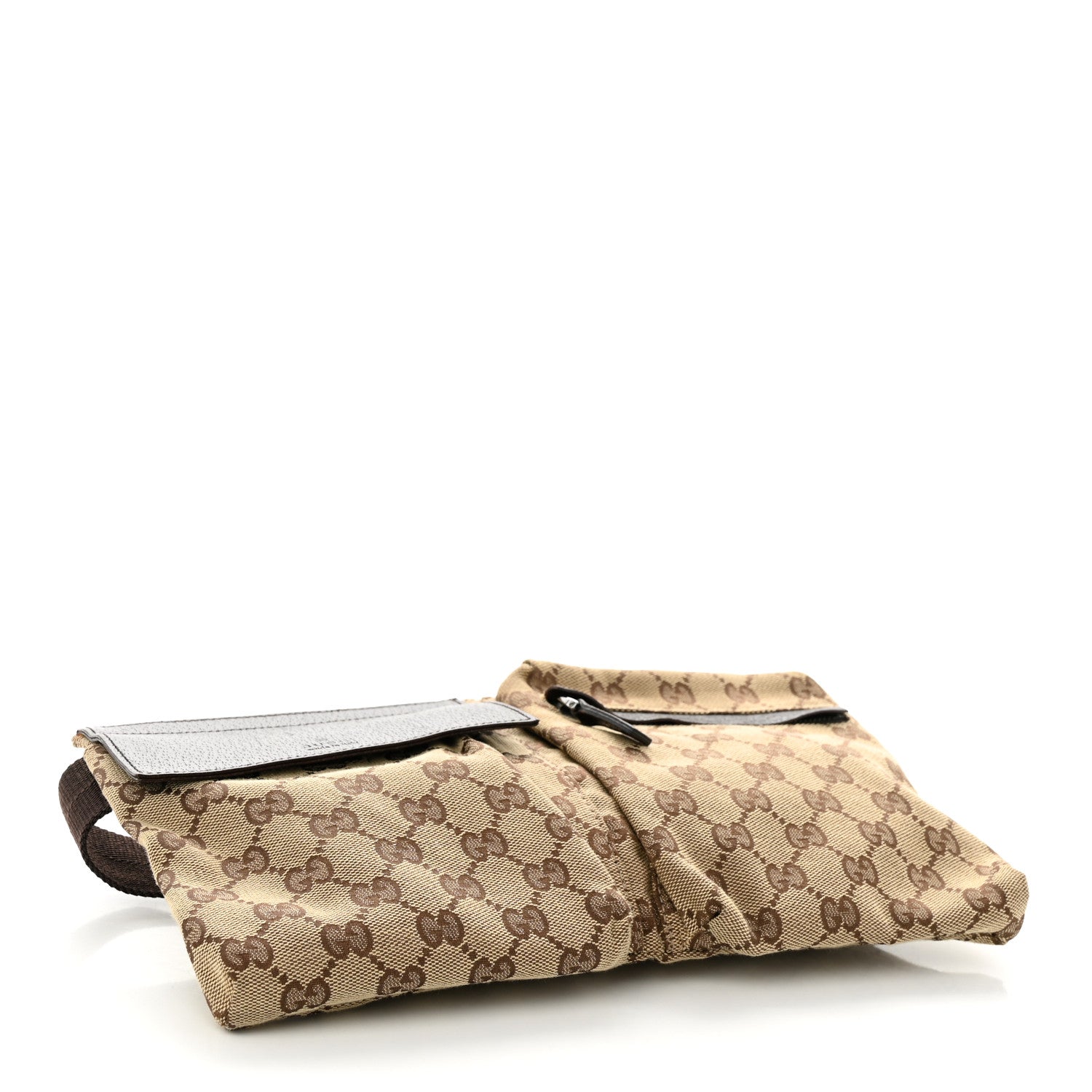 Gucci GG Monogram Double Pocket Belt Bag Dark Brown 4 of 9