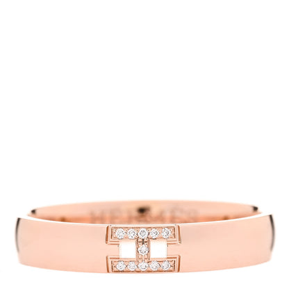 Hermes 18K Rose Gold Diamond Ever Herakles Wedding Band Ring 55 7.25 1 of 5