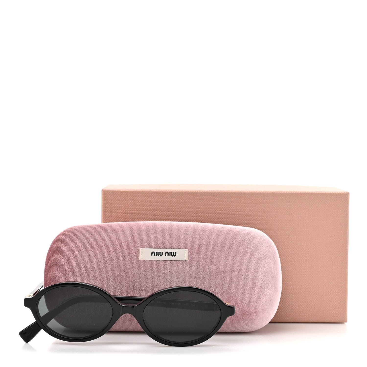 Miu Miu Acetate Oval Regard Sunglasses SMU04Z Black 8 of 8