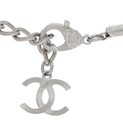 Chanel Pearl Baguette Crystal CC Choker Necklace Silver Black 4 of 4