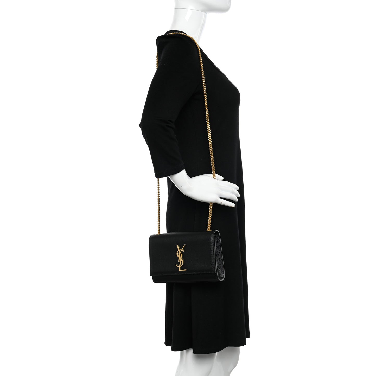 Grain De Poudre Small Classic Monogram Kate Satchel Black