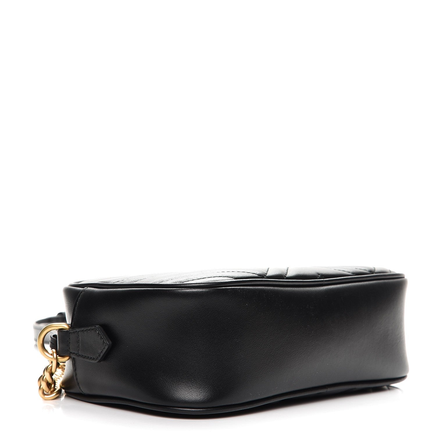 Gucci Calfskin Matelasse Small GG Marmont Chain Shoulder Bag Black 4 of 7