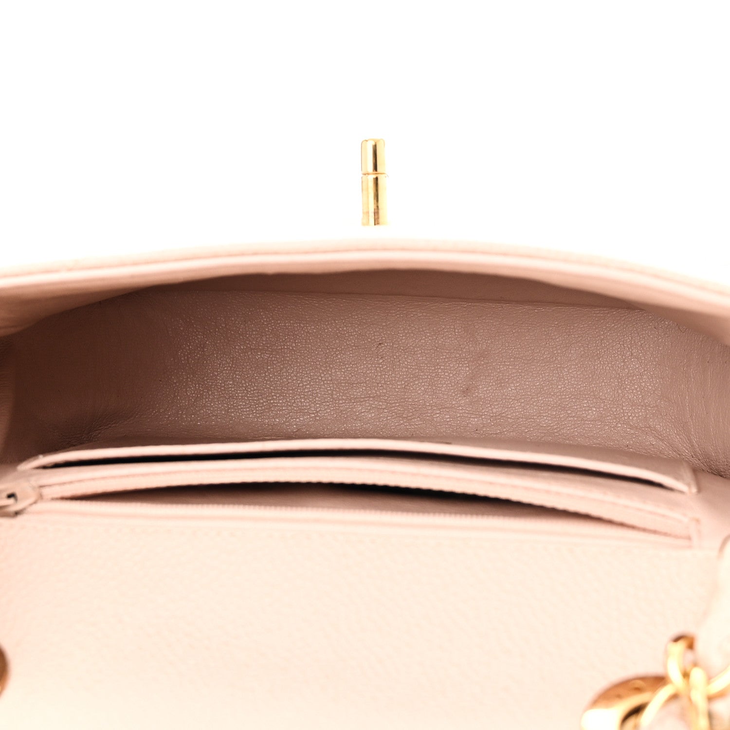 Chanel Caviar Chevron Quilted Mini Square Flap Light Beige 5 of 10