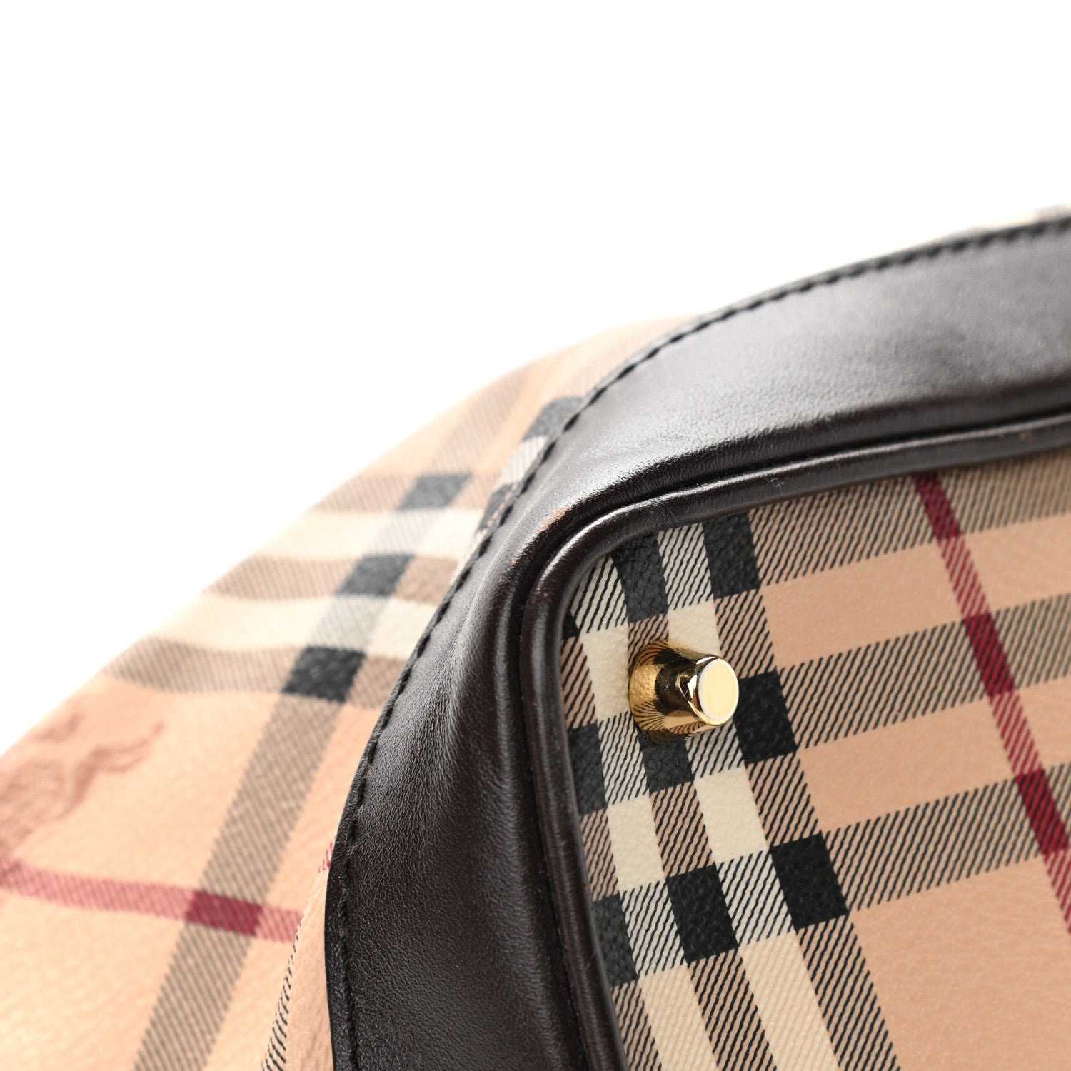 Burberry Haymarket Check Medium Golderton Tote Chocolate 12 of 16