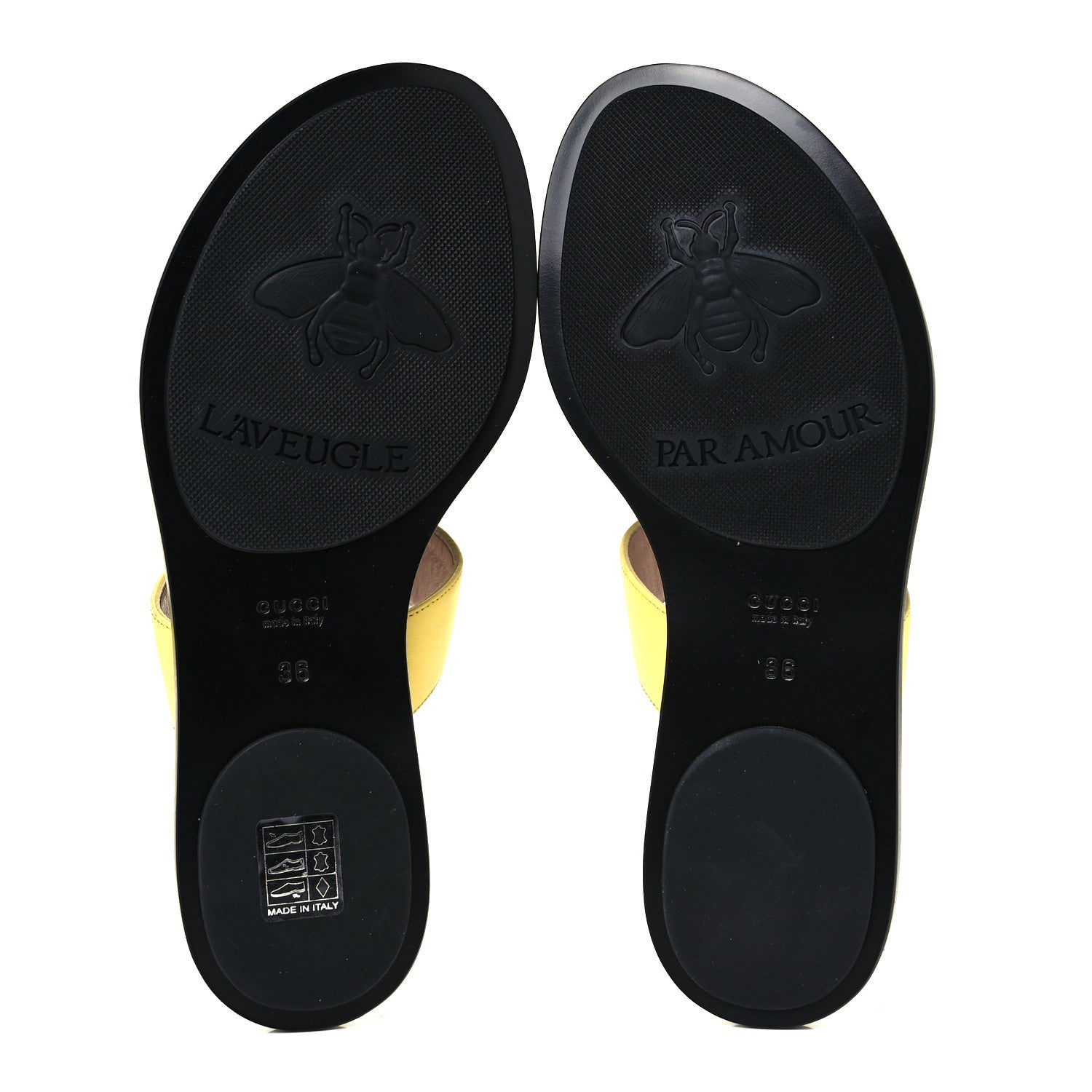 Gucci Calfskin GG Marmont Thong Sandals 36 Banana 9 of 16