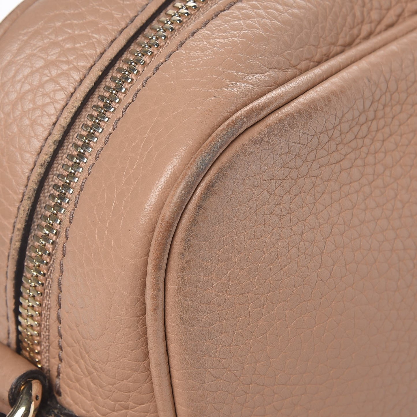 Pebbled Calfskin Small Soho Disco Bag Rose Beige