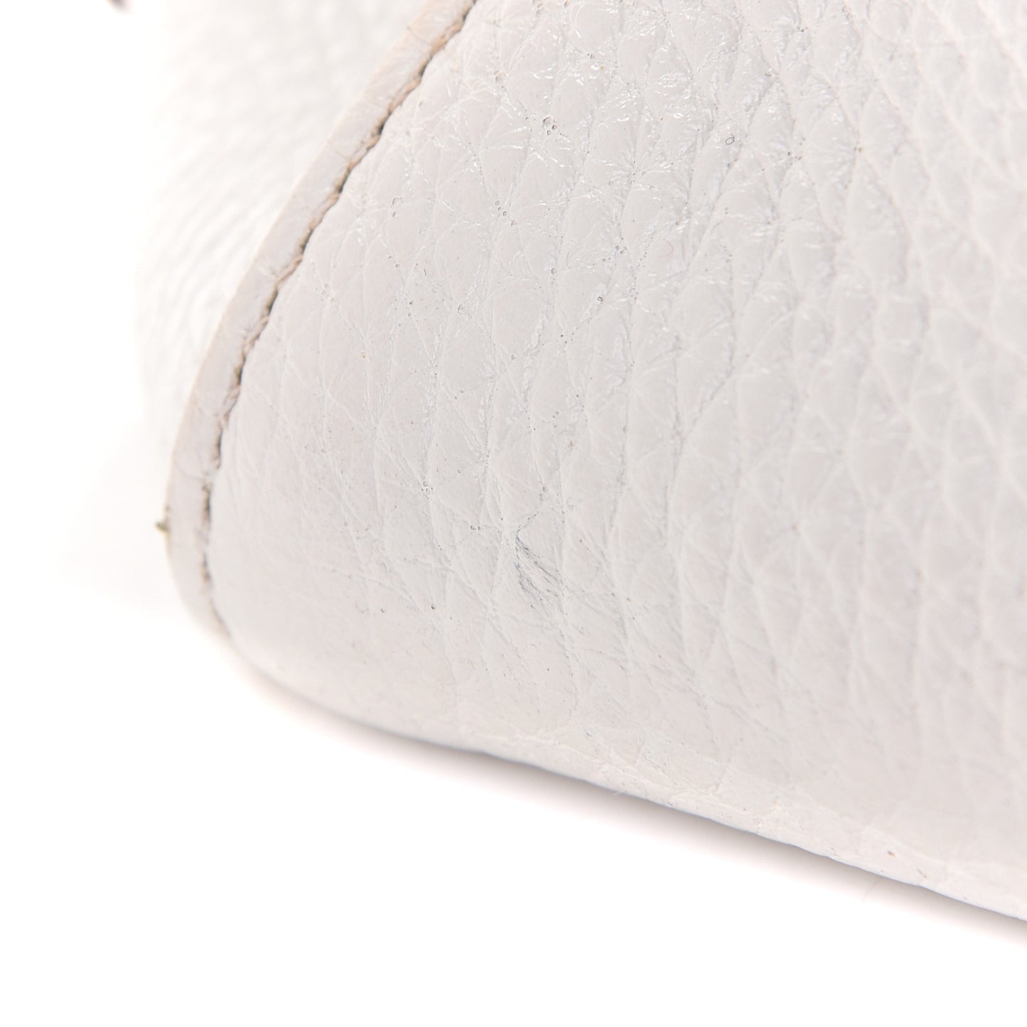 Vitello Daino Medium Top Handle Bag White