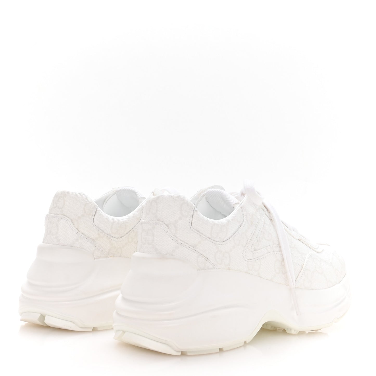 GG Supreme Monogram Womens Rhyton Sneakers 35.5 White