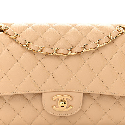 Chanel Caviar Quilted Medium Double Flap Beige 8 of 13