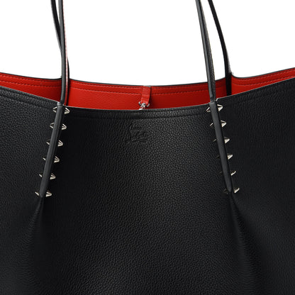 Christian Louboutin Calfskin Spiked Large Cabarock Shopper Tote Black 9 of 9