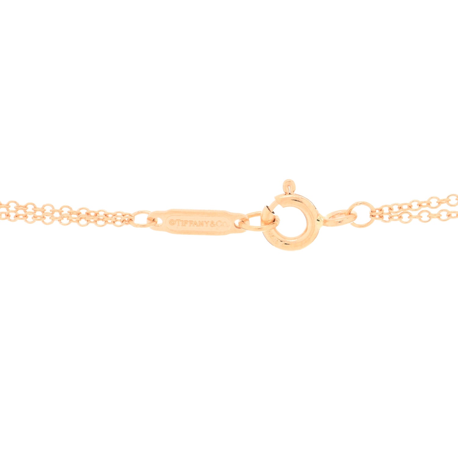 Tiffany 18K Rose Gold Infinity Double Chain Pendant Necklace 3 of 3