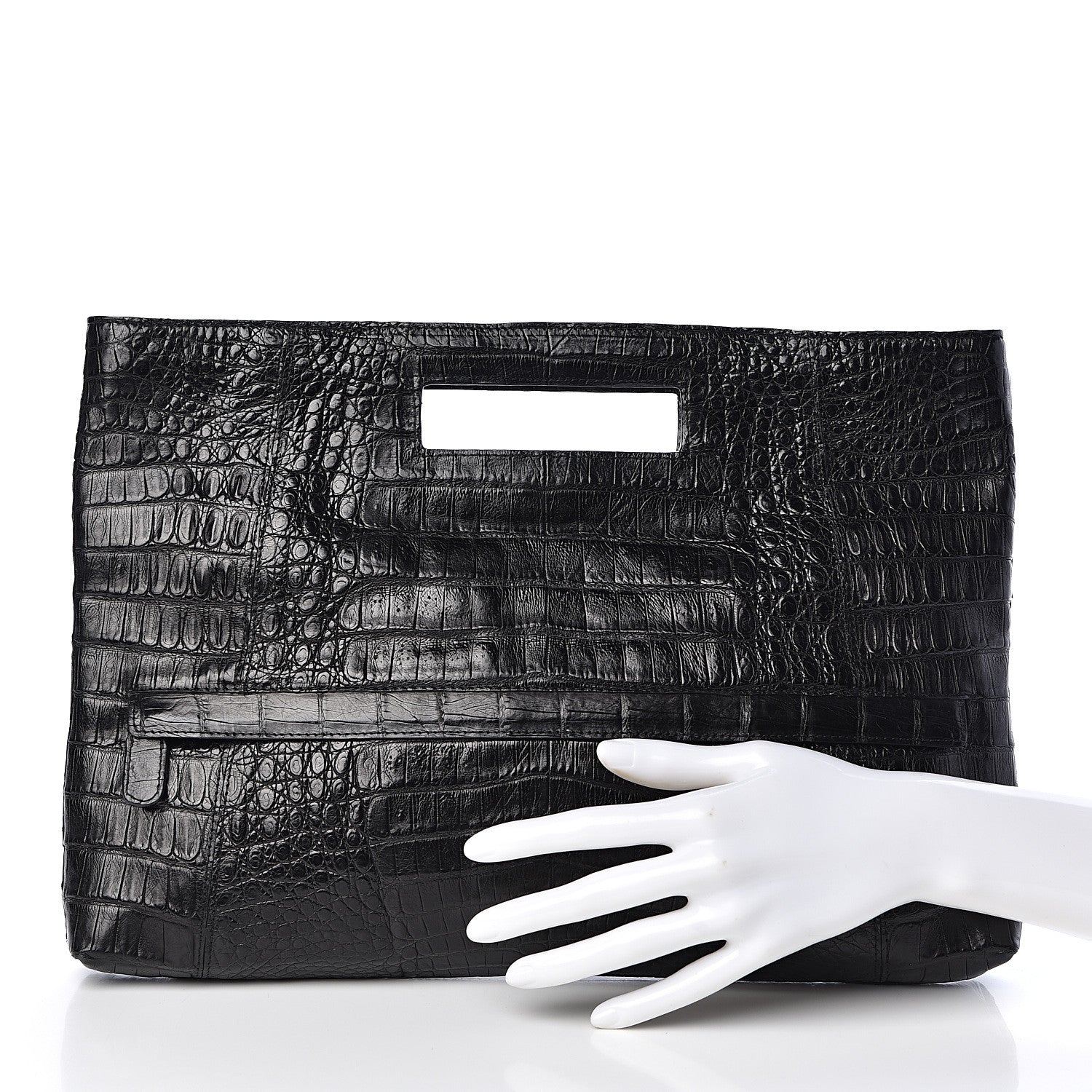 Nancy Gonzalez Crocodile Envelope Convertible Clutch Black 2 of 7