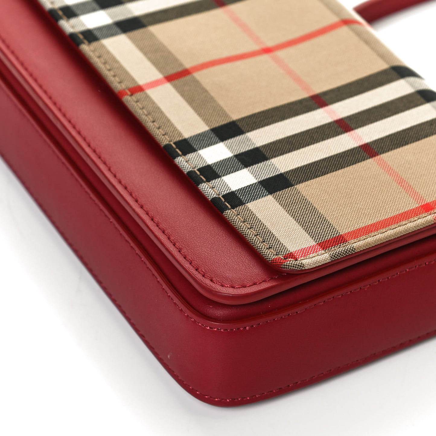 Calfskin Vintage Check Hayes Crossbody Parade Red