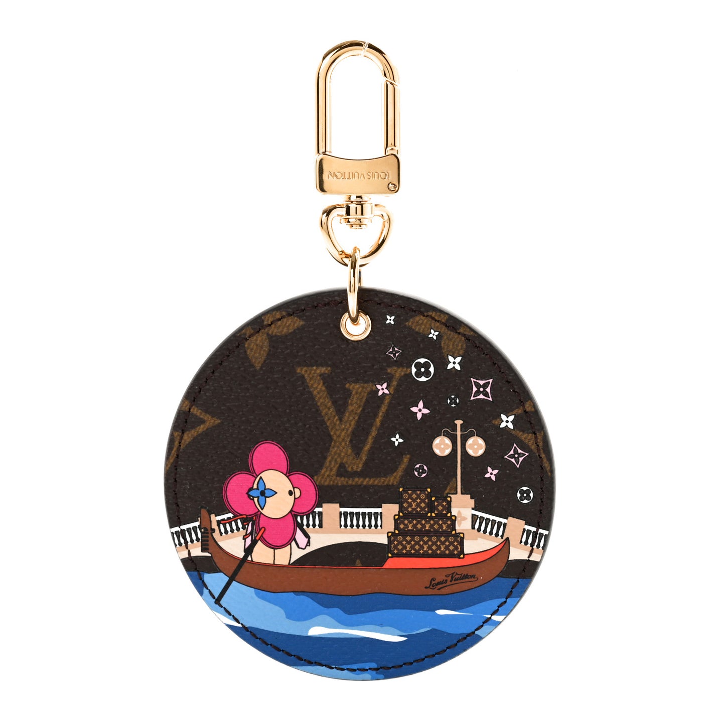 Monogram 2019 Christmas Animation Venice Bag Charm Key Ring Blue