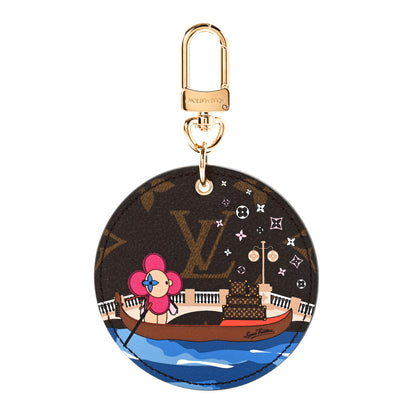 Louis Vuitton Monogram 2019 Christmas Animation Venice Bag Charm Key Ring Blue 1 of 3