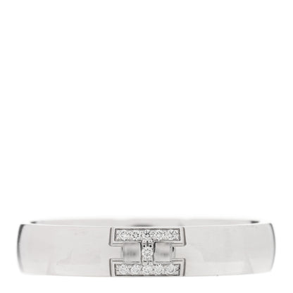 Hermes 18K White Gold Diamond Ever Herakles Wedding Band Ring 52 6 1 of 5