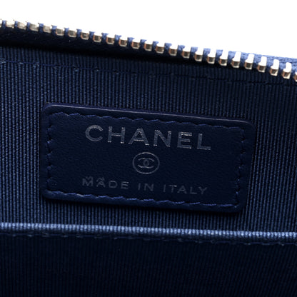 Chanel Lambskin Quilted Zip Coin Purse Blue 6 of 7
