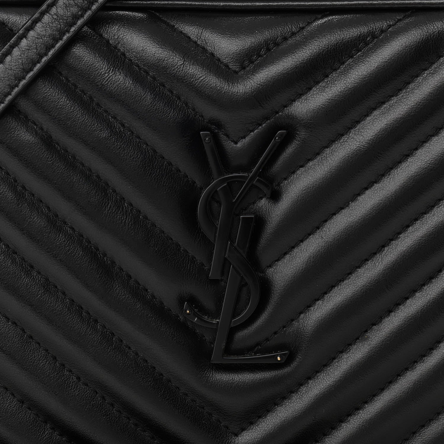 Saint Laurent Calfskin Matelasse Monogram Lou Camera Bag Black 8 of 10