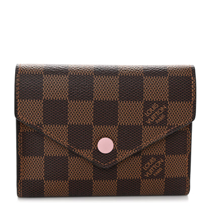 Louis Vuitton Damier Ebene Victorine Wallet Rose Ballerine 1 of 6