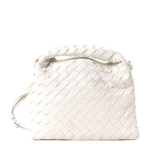 Calfskin Intrecciato Mini Hop White