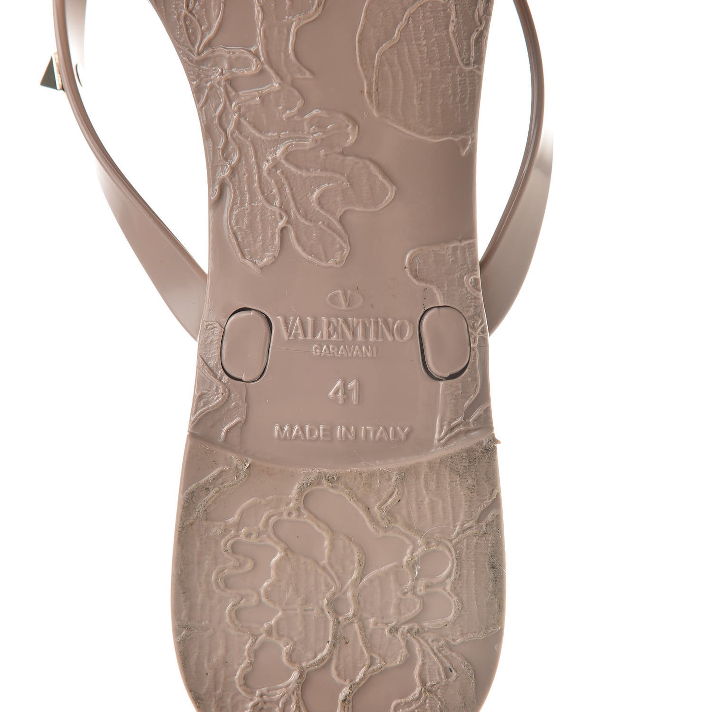 PVC Jelly Rockstud Bow Thong Sandals 41 Poudre