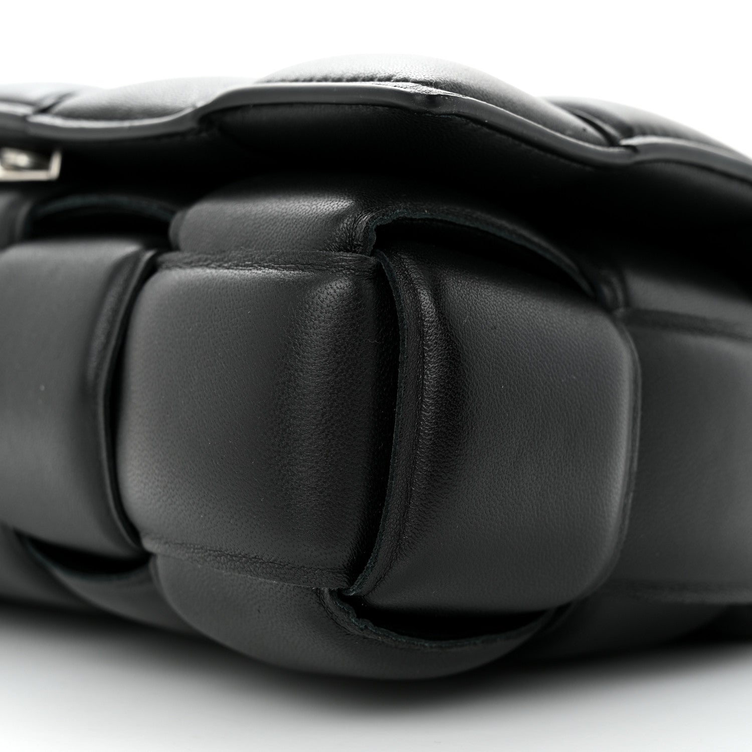 Bottega Veneta Lambskin Maxi Intreccio Padded Chain Cassette Crossbody Bag Black 9 of 11