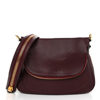Tom Ford Pebbled Calfskin Large Jennifer Burgundy 1 of 10