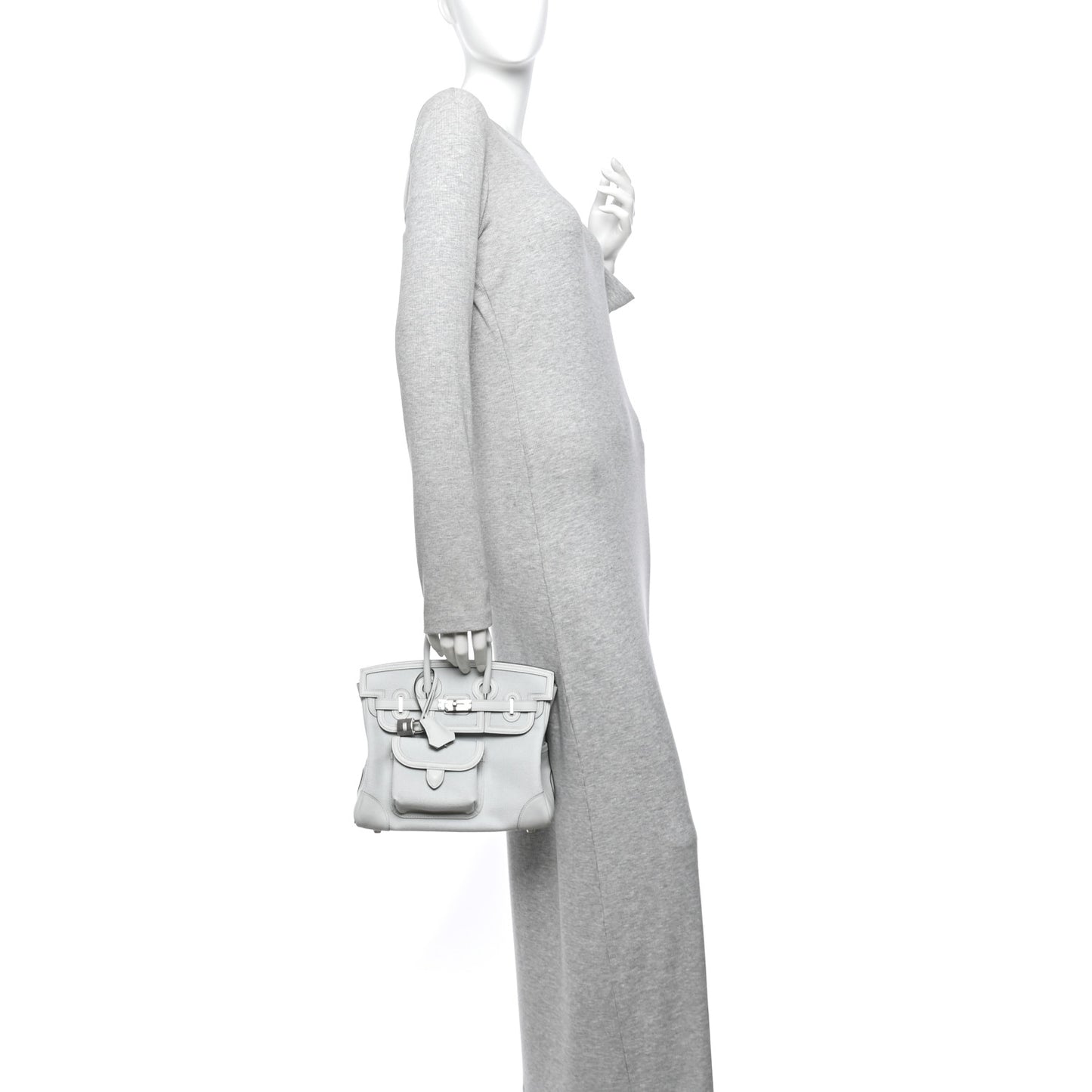 Toile Goeland Swift Cargo Birkin 25 Gris Platine