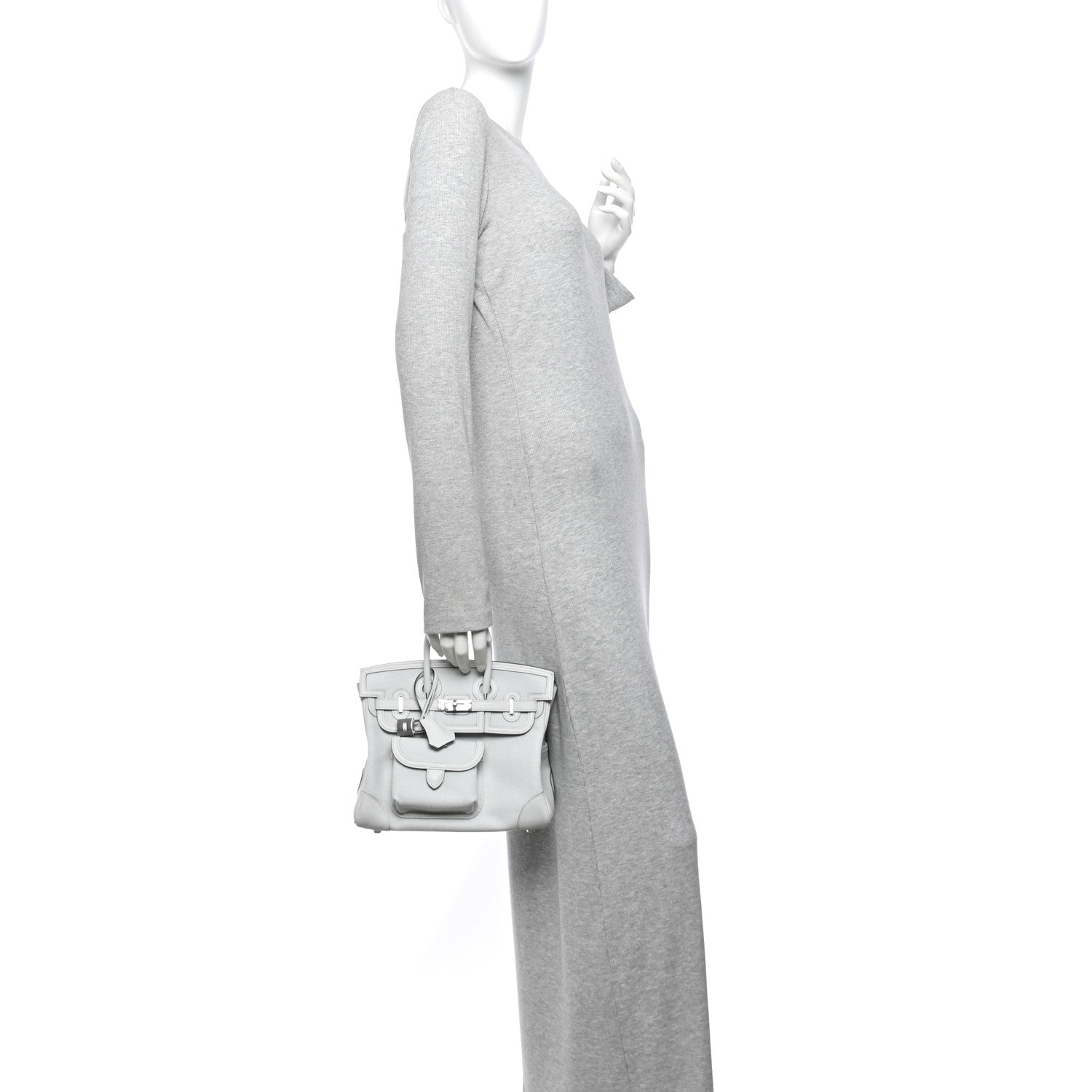 Hermes Toile Goeland Swift Cargo Birkin 25 Gris Platine 2 of 11