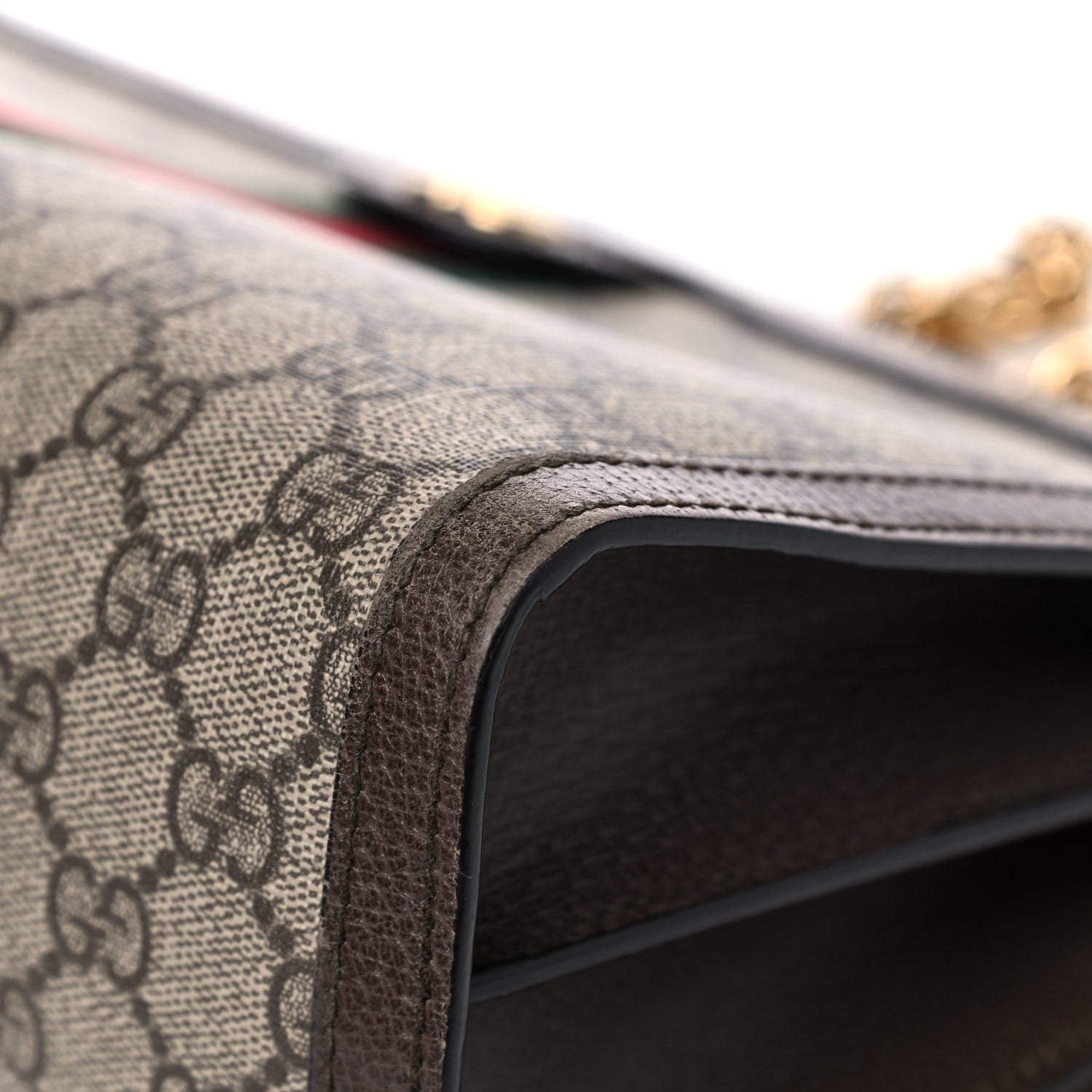Gucci GG Supreme Monogram Web Medium Ophidia Chain Shoulder Bag Brown 12 of 15