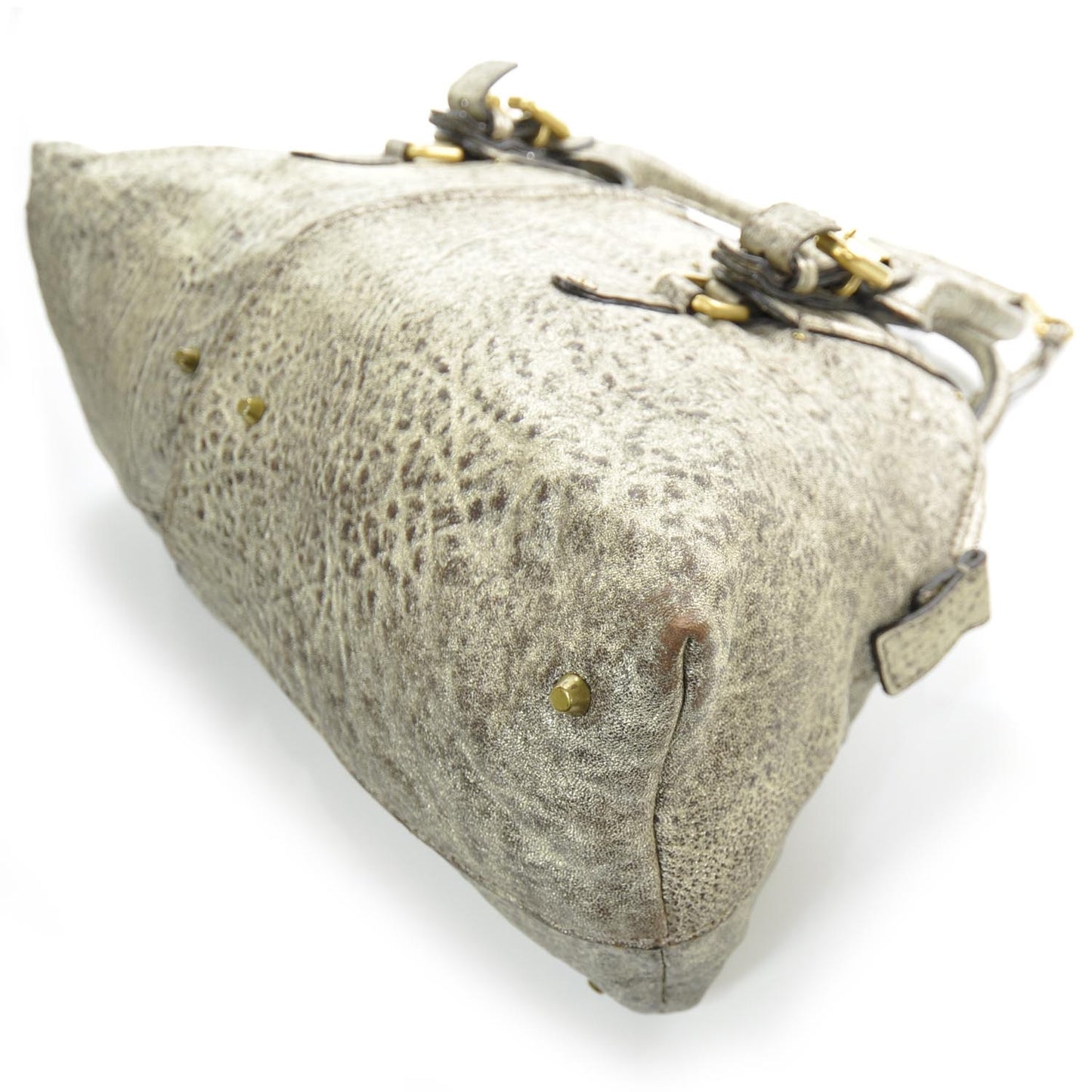 Leather Paddington Dome Tote Silver Speckle