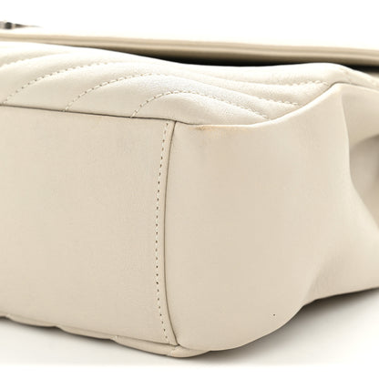 Saint Laurent Sheepskin Matelasse Large Monogram College Satchel Light Grey 10 of 16