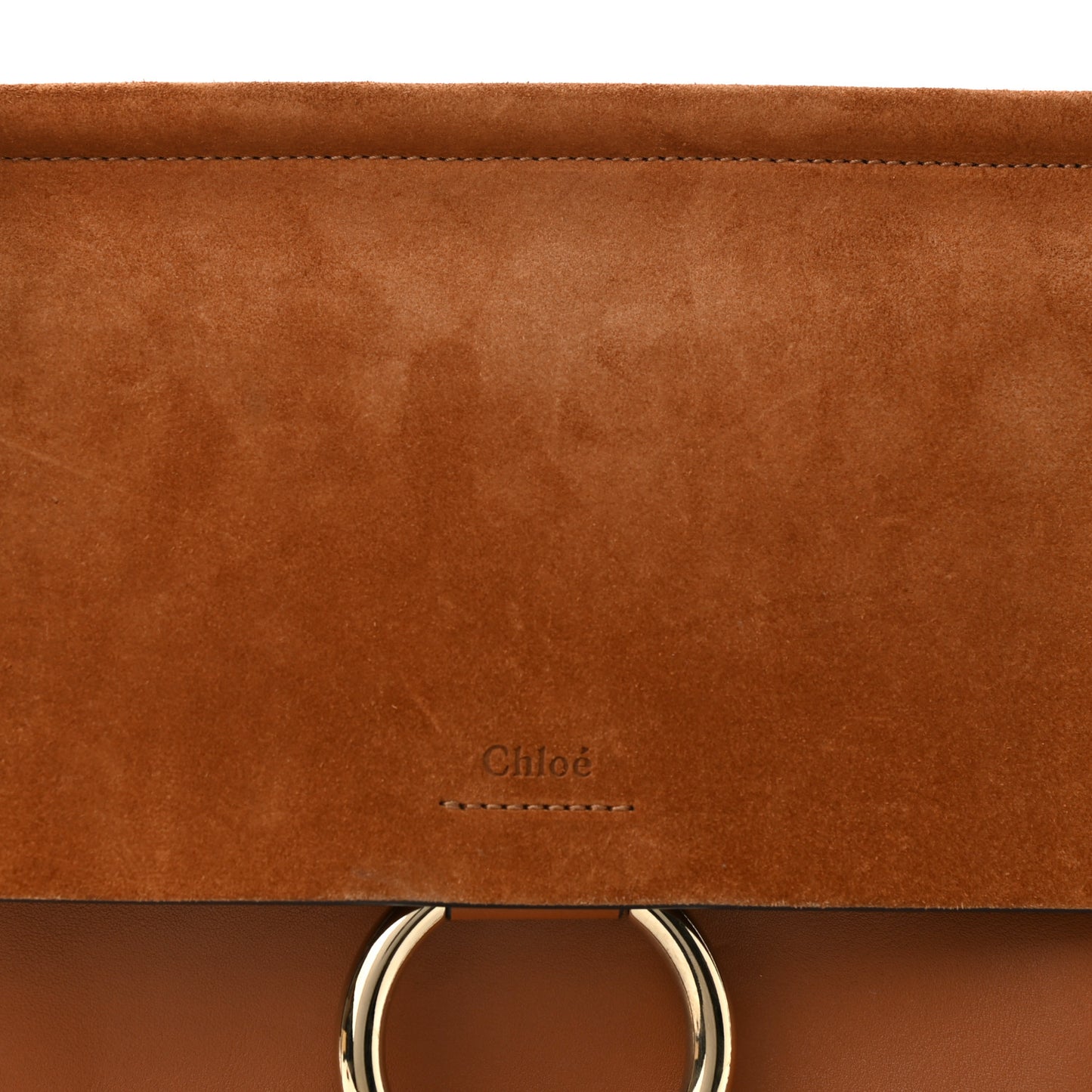 Suede Calfskin Medium Faye Shoulder Bag Caramel