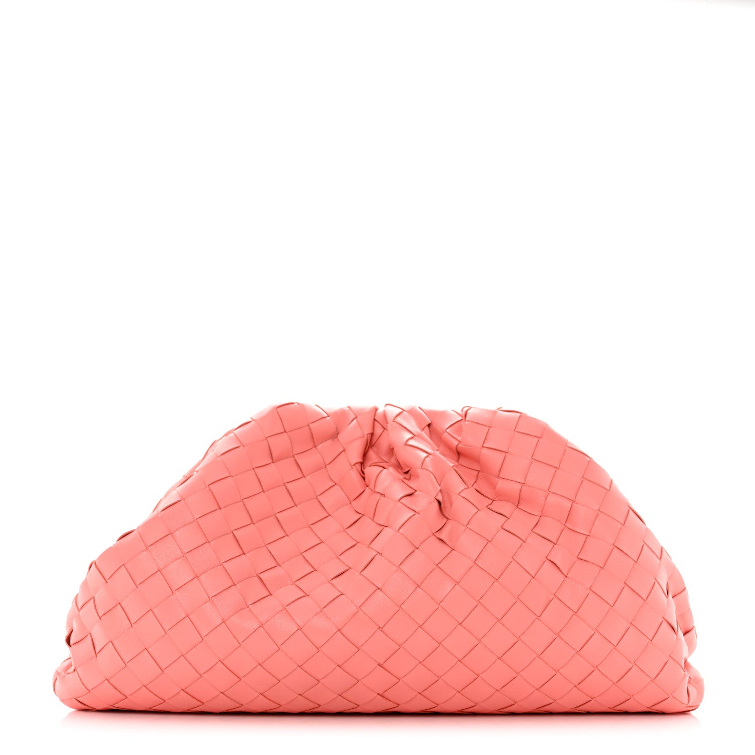 Bottega Veneta Nappa Maxi Intrecciato The Pouch Oversized Clutch Peach 1 of 8