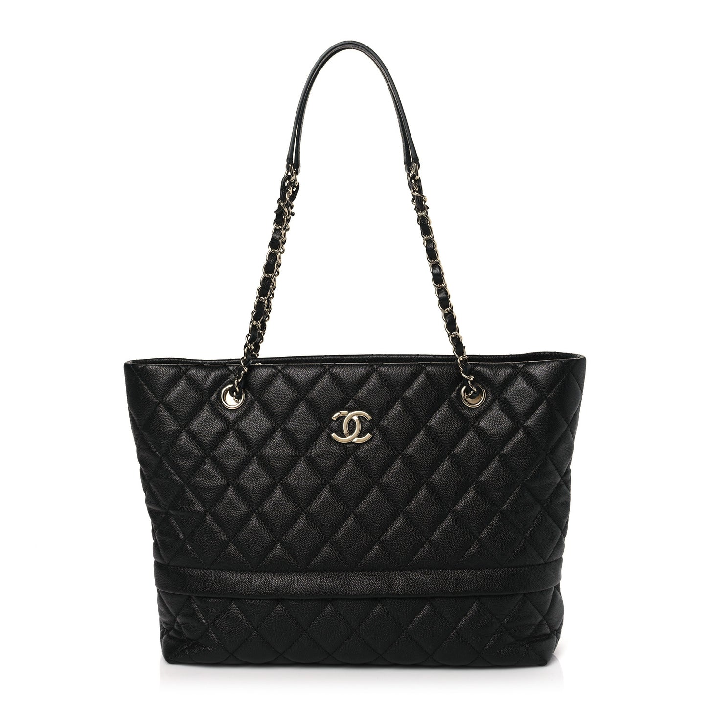 Caviar Quilted Rolled Up Tote Black