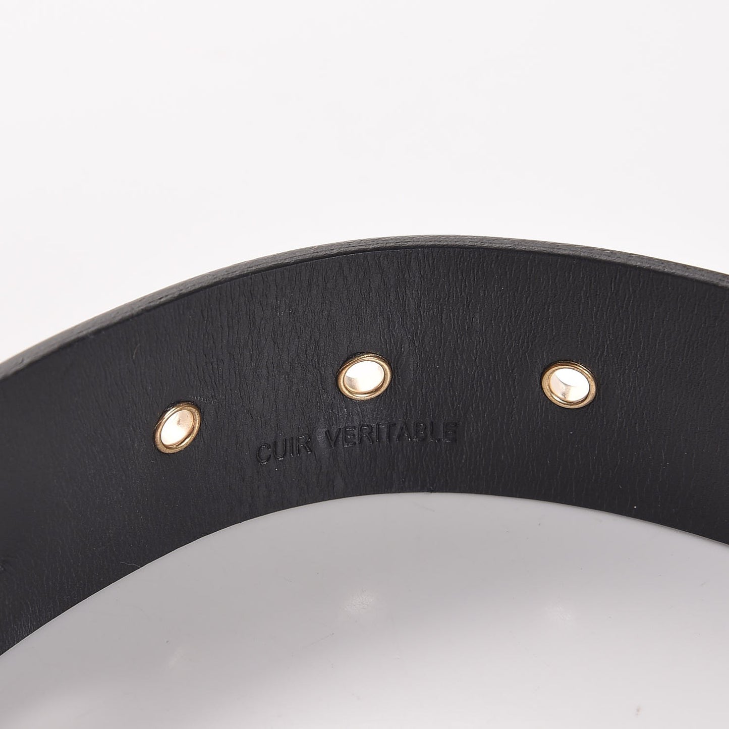Calfskin Cross Stitch Grommet Belt 90 36 Black