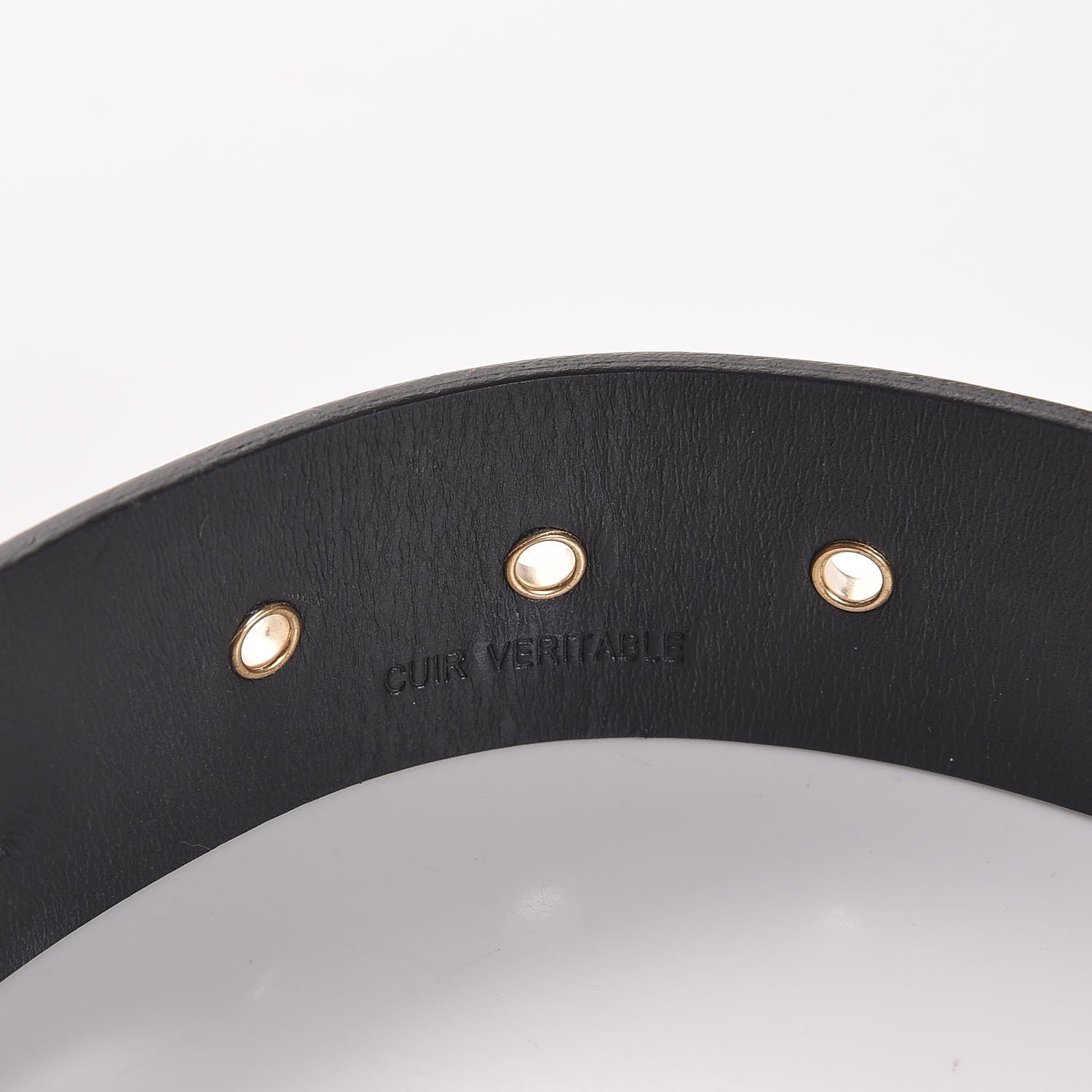 Chanel Calfskin Cross Stitch Grommet Belt 90 36 Black 4 of 8