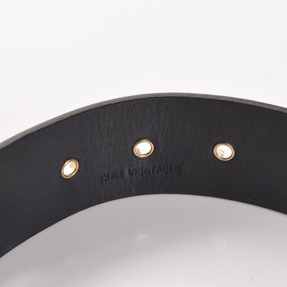 Chanel Calfskin Cross Stitch Grommet Belt 90 36 Black 4 of 8