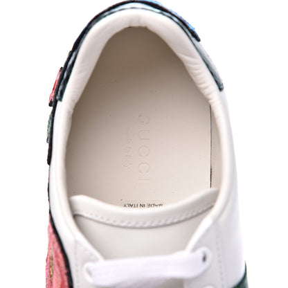 Gucci Calfskin Web Floral Embroidered Womens Ace Sneakers 36 White 6 of 10