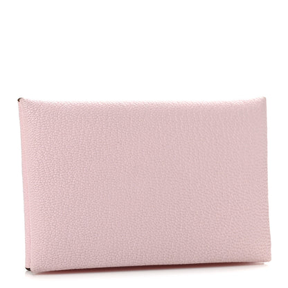 Hermes Chevre Mysore Calvi Card Case Rose Darling 3 of 10