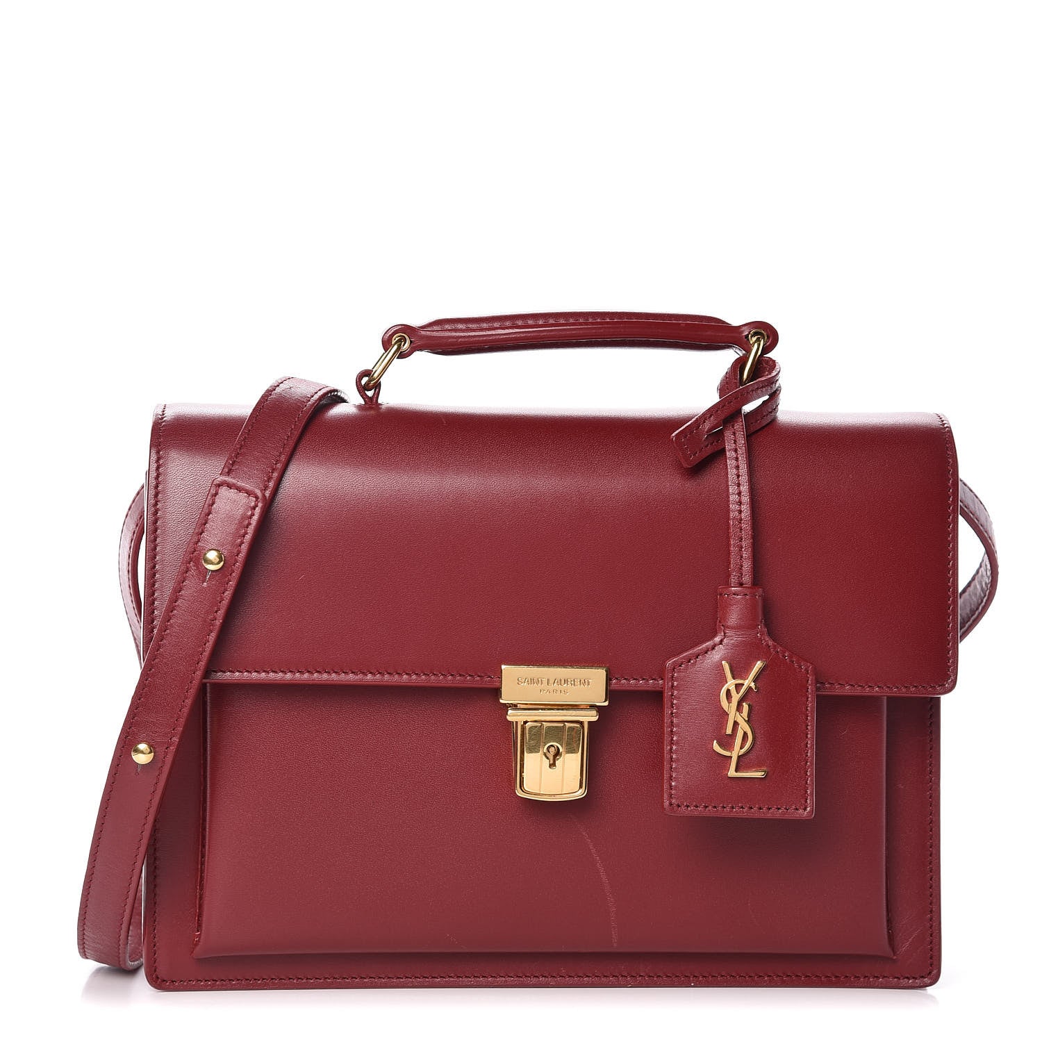 Saint Laurent Smooth Calfskin Medium High School Satchel Red 1 of 7