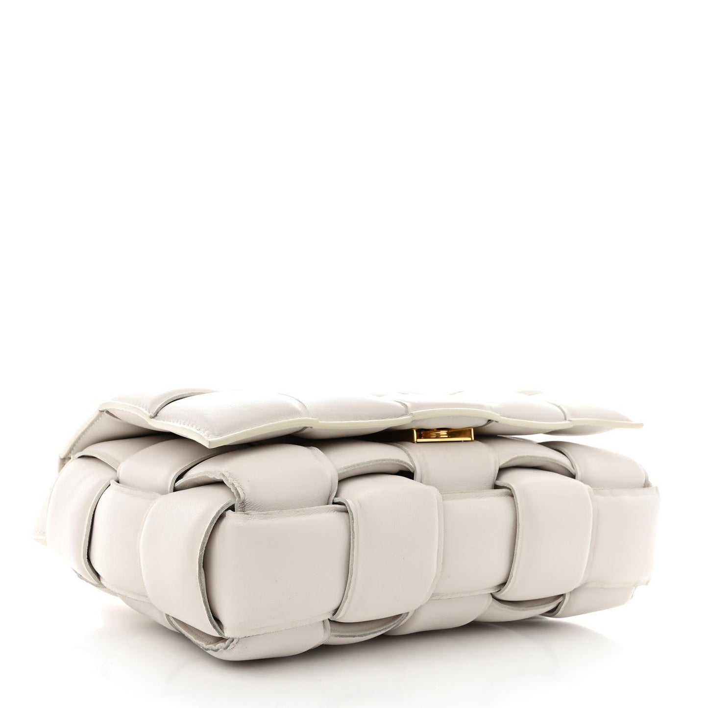 Nappa Maxi Intreccio Padded Cassette Crossbody Bag Chalk